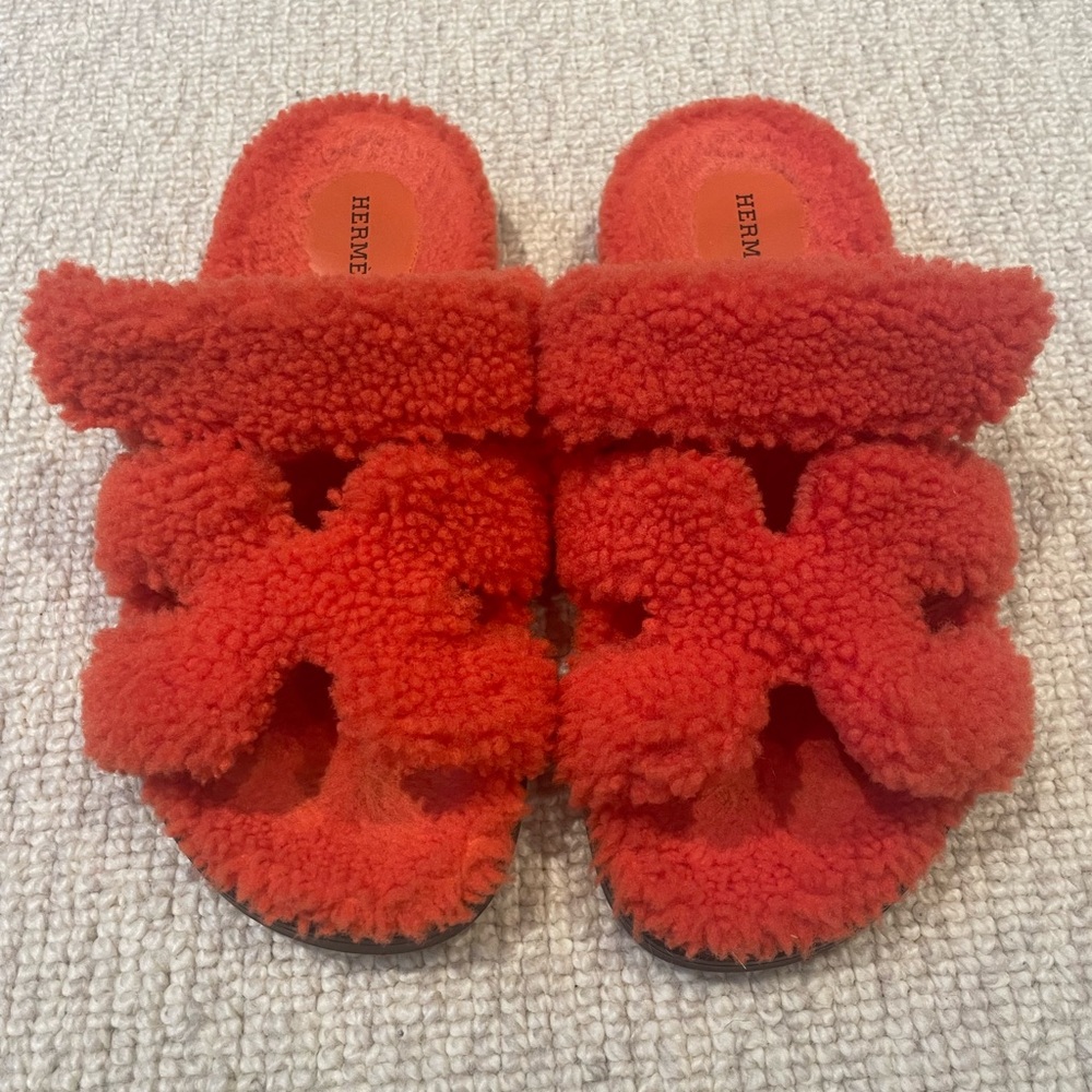 Hermes chypre Sherpa slides